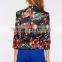 New Arrival Fashion Tropical Floral Print Women Blazer,blazer 2015