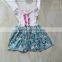 DYJ-005 2016 girls unicorn flutter dress baby cotton frocks design adorable girls summer cotton dress