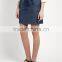 2017 top fashion lady cotton chambray drawstring mini denim skirt jeans mini skirts hot women skirt