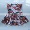 Cotton knitted baby summer clothes kids flutter sleeves frock design clothing toddler girls pearl dress wholesale