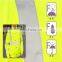 High Visibility fluorescent yellow reflective tape 3 in 1 safety jacket