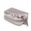 Travel Cosmetic Bag for Women Portable Leather Toiletry Bag Hanging Makeup Organizer Double Compartments Waterproof