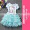 New Girls Cartoon Printed Cake Puff Princess Child Short Sleeve Dress