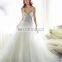 New Autumn Luxury Lace Deep V-neck Long Trail Backless Bridal Wedding Dress