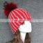 2017 Cheap Beanie Hats Handmade Pompoms Cap Custom Made Knitting Hat