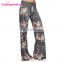 Wholesale Top Quality Wide Leg Gray Printing Floral Pants Teens Sexy Harem Pants