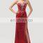 Grace Karin Fashion Women Sexy Dress Split Beaded Sequins Long Red Free Prom Dresses CL6102