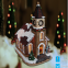 Christmas church house with LED lights 9L LED Musical Ski Scene with  Polyresin Christmas House Decoration