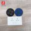 Custom tempered 2mm black color silk screen printed round touch button glass panel