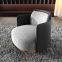 luxury fabric wood frame golden stainless steel base lounge sofa chair