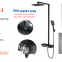 popular black duable metal cover PPA water way thermostatic shower sets rainfall shower system