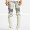 DiZNEW 2019 high quality skinny fit pants spandex denim biker rib distressed jeans