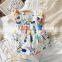 Girls dress 2020 summer new Korean style puff sleeve baby hot-selling graffiti cartoon children's wear