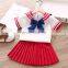 2020 Children's Sailor Moon Two-Piece Girl Baby College Style Short Sleeve Pleated Skirt Set