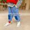 girls' pants Jeans kids trousers blue plain solid Wide Leg Pants children clothes wholesale