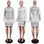 Women Fashion Casual Autumn Bodycon Colorful Drawstring Hoodies Sweatshirt Female Casual Hoodie Dress