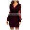 LAITE D2167 amazon hot sales fashion Christmas women v-neck bodycon sequins dresses sexy club party dresses