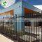 Powder coated black iron bar fence panels design pedestrian walk 3 rail fence