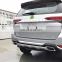 For Toyota Fortuner 2017 2018 Front+Rear Bumper Diffuser Guard skid plate High Quality ABS Car Modification Accessories