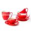Small European luxury set with glazed cappuccino coffee cups