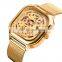 SKMEI Luxury 9184 square watch gold original stainless steel men mechanical watches