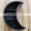 SALES PROMOTION large black decorative wood wall moon shelf home decor 18x12x3.5inch