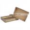 K&B wholesale custom decorative small rustic wooden ottoman serving tray with handle