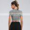 high quality Fashionable plus size athletic running jogging sports tshirt women's fitness tops