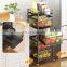 Rotating Multi Layer Kitchen Shelf Square Layered Standing Shelf Unit Kitchen Storage Rotating Vegetable Rack