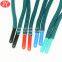 black/red/blue color plastic shoe lace aglet with round polyester string end bullet cord