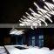 High Quality Modern Custom Irregular Aluminum Acrylic White Black Vintage Big Led Chandelier