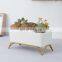 Modern Designer Cheap Succulent Ceramic Pots With Iron Flower Pot Stand