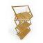 Outdoor Bamboo Wood Picnic Camping Rack Portable With Handle Japanese-style Folding Three-layer Storage Rack