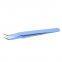 Professional precise eyelash grafting tweezers Planting eyelash clip Purple straight head elbow eyelash clip eyelash beauty tool elbow