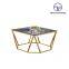 Tiptop Modern Luxury Gold Stainless Steel Metal Living Room Center Coffes Marble Top Set Oval Coffee Table