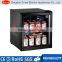 black color mini glass door display cooler beverage fridge showcase
