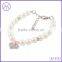 Fashion Animal Pet Jewelry white faux pearl silver dog necklace
