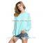 Woman T-shirts chiffon long Sleeve T-shirt Women Round Neck Casual Loose T-shirt TS086