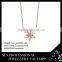 Three squares rose gold palted 925 sterling silver necklace