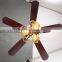 Green Bronze Iron Body Outdoor Lighted 5 Blade 230V Ceiling Fans