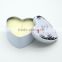 Heart shape metal seamless massage candle tin with metal lid