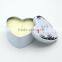 Heart shape scented tin candle with metal lid