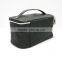 Clamshell black cosmetics makeup bag fashion makeup bag China shopping cosmetic bag