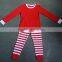 New Red White Wholesale Children Cotton Pajamas Boutique Set Pajamas Kids Photo