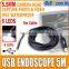 Mini USB Waterproof 5.5mm Inspection Camera with 5m Cable 6 LEDs Lights Endoscope