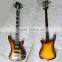 4 string Rik solid basswood electric bass guitar with sunburst colour