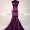 Trumpet purple mother of bride evening dress