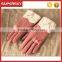 V-367 Lace fashion women wool warmer gloves with lace trim magic finger golves