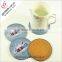Guangzhou factory direct sale cheap round tin coaster set for promotional