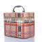 wholesale female pu/ leather square plaid cosmetic bags